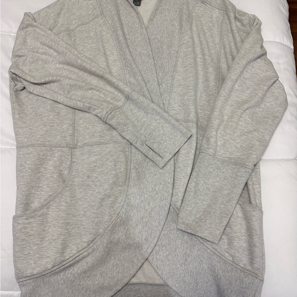 Eddie Bauer Gray Cardigan Sweater Soft Knit Wrap